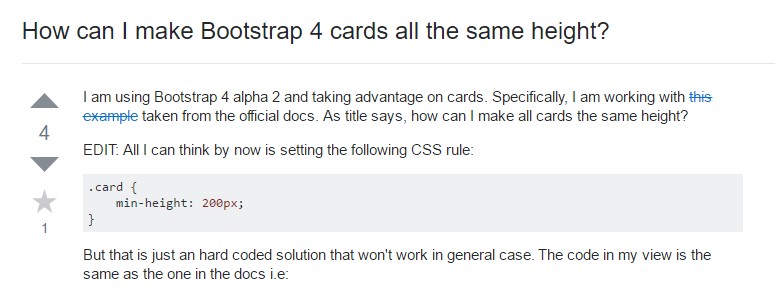 Insights on how can we  build Bootstrap 4 cards just the same  height?